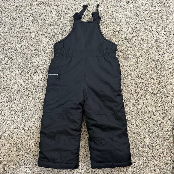 Carters Toddler Snow Bibs Size 24 Months Black Insulated Lined Winter Snowsuit - Picture 2 of 4